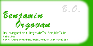 benjamin orgovan business card